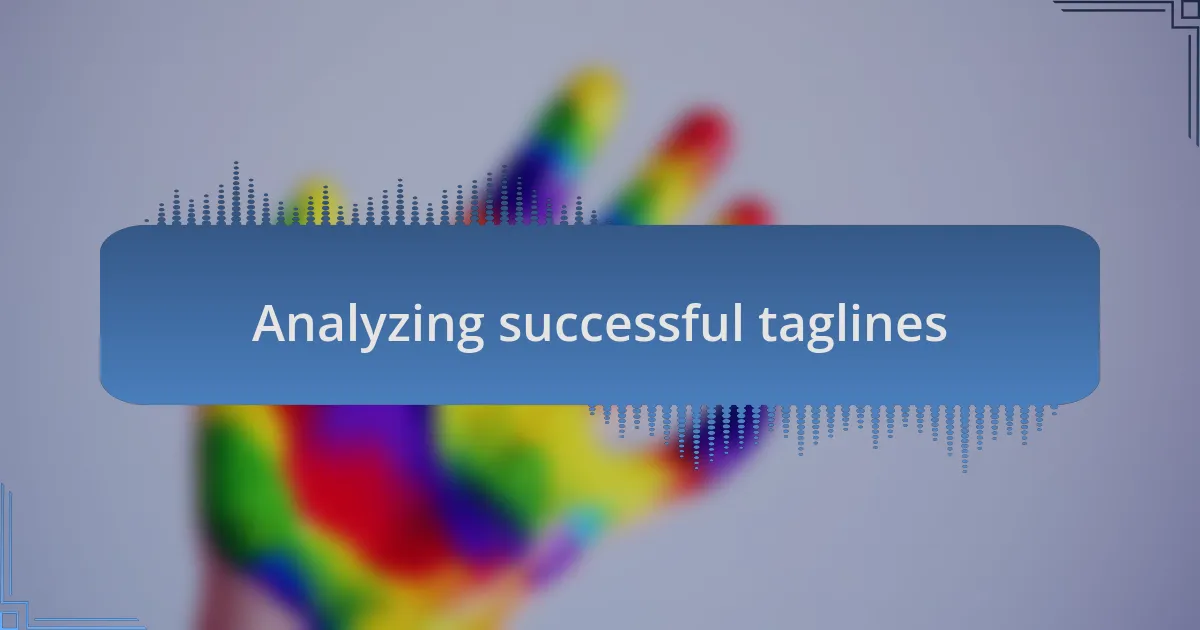 Analyzing successful taglines