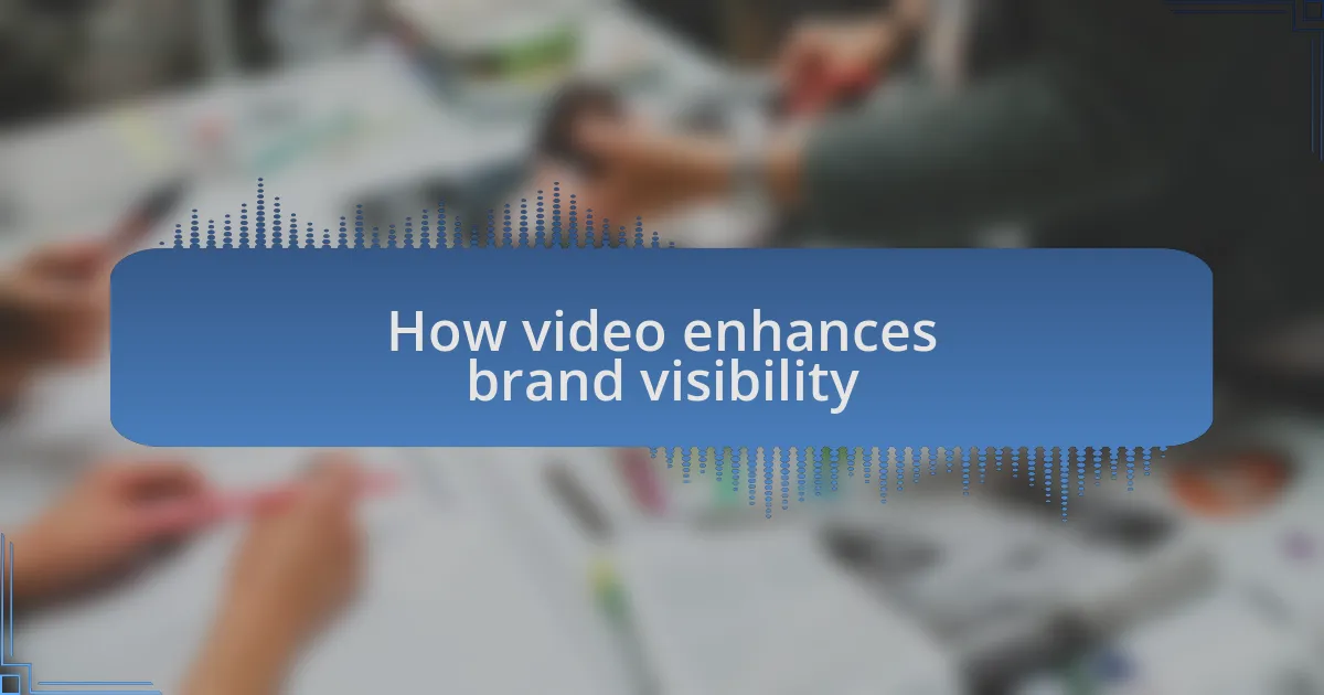 How video enhances brand visibility