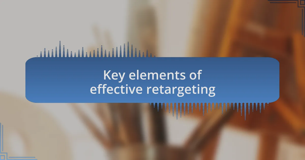 Key elements of effective retargeting