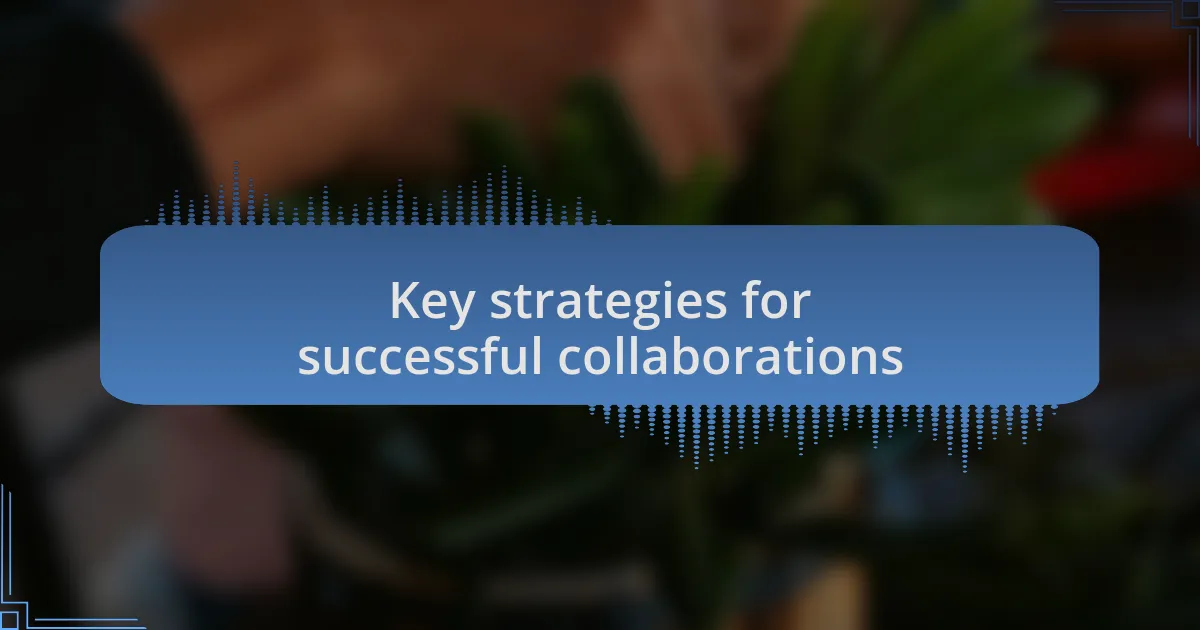 Key strategies for successful collaborations